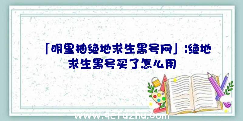 「明里柚绝地求生黑号网」|绝地求生黑号买了怎么用